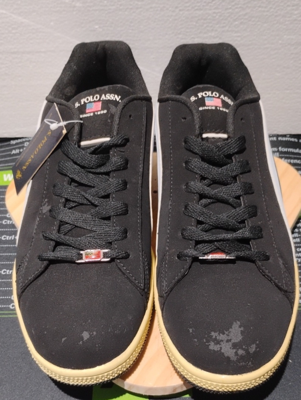 U.S. Polo Assn. Black Sneakers with Tan Sole